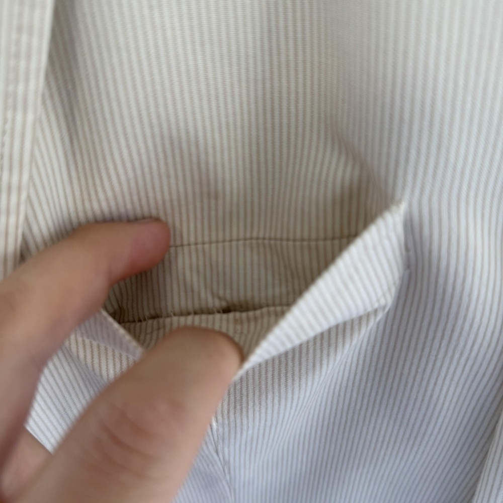 Calvin Klein Cream Pinstripe Cotton Blazer Sport Coat Jacket Men's 46R Coastal - Picture 10 of 16